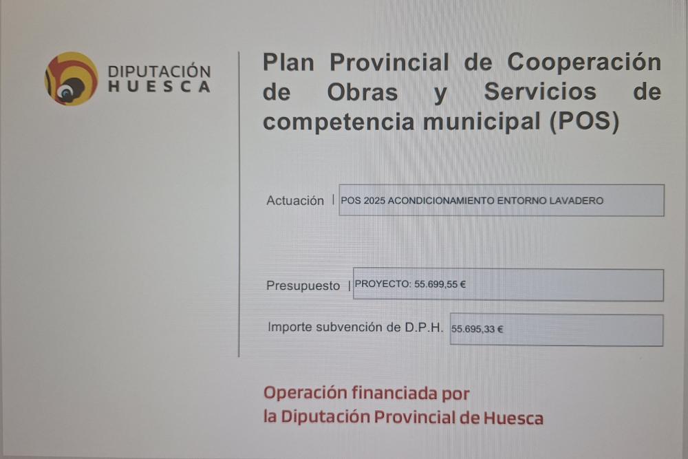 Imagen Publicidad Subvención Plan de Obras y Servicios (POS2025).Acondicionamiento entorno lavadero Loscorrales . Importe 55.695,33 €